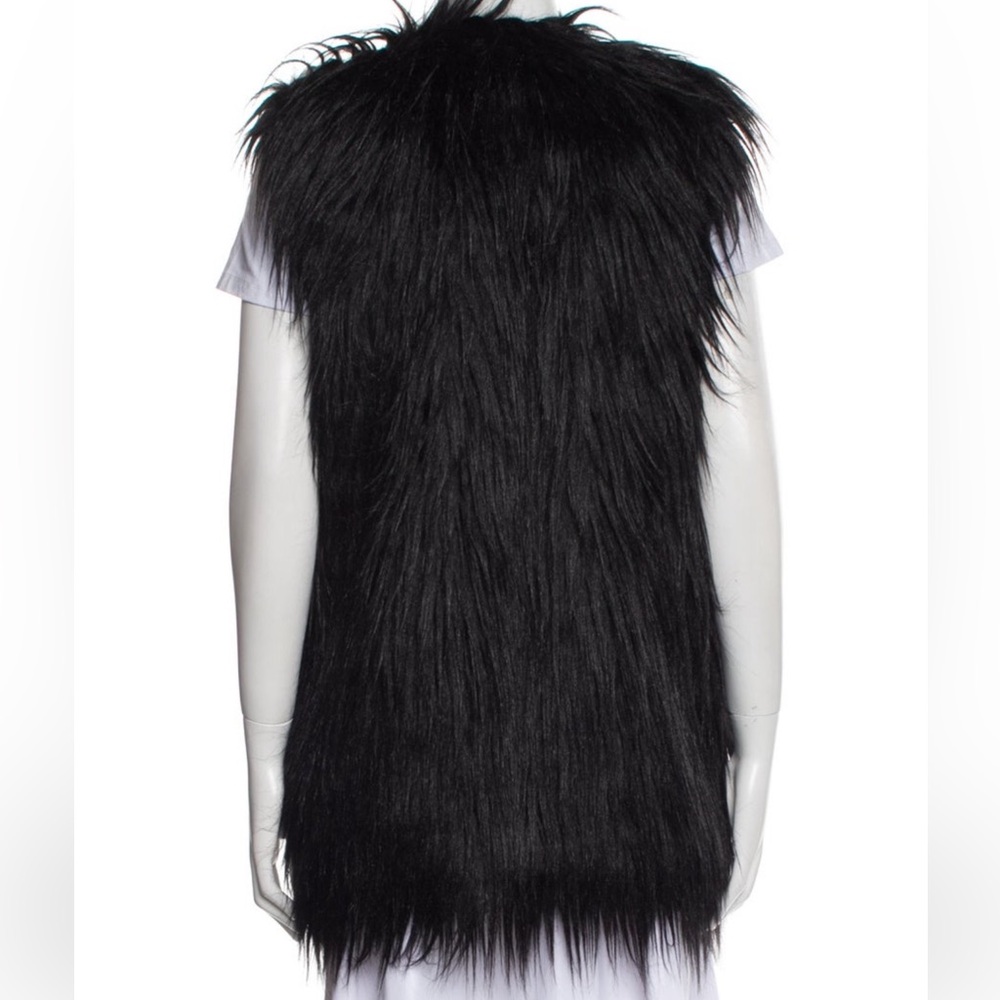 Zadig & Voltaire Yeti Black Faux Fur Vest NWOT - Picture 7 of 9
